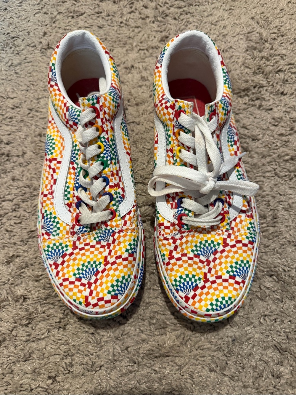 Vans Multicolor Rainbow Checkerboard Low-Top Sneakers
